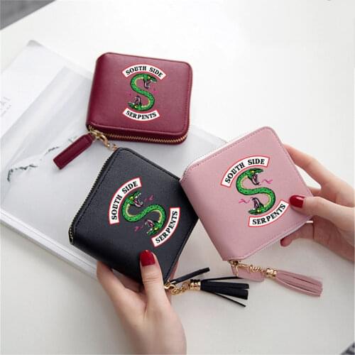 Riverdale Wallets 3D Print Southside Serpents Tassel Wallet Women Zipper Card Bags Lady Wallets Mini Purse Cosplay TV Props
