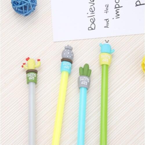 0.5mm cute black pen neutral pen with other creative silicone cactus X3 Korea student stationery office supplies wholesale