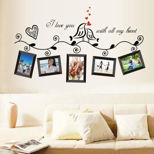 Birds Wall Stickers Photo Frame for Living Room Bedroom Sofa TV Background Wall Decoration Self Adhesive PVC Poster Decals