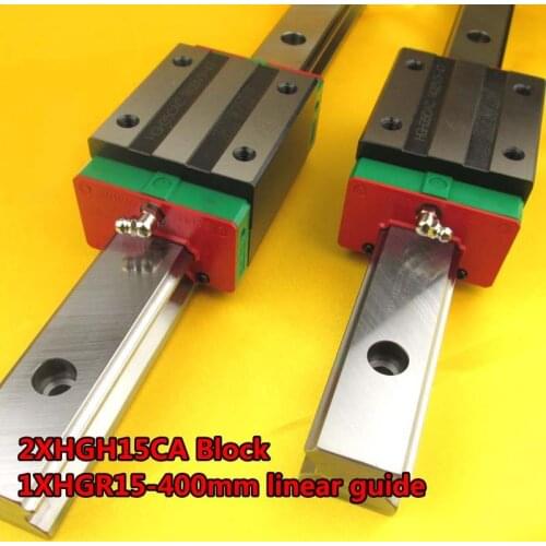 NEW HIWIN linear guide rail HGR15 400mm long with 2 pcs of linear block carriage HGH15CA hgh15 CNC parts