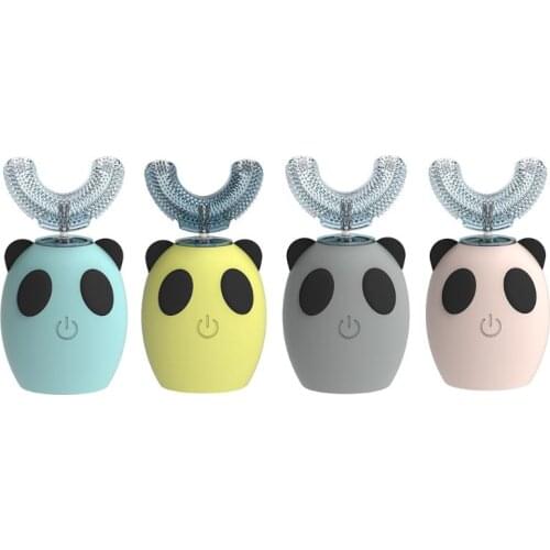 918D Cartoon Children Sonic Electric Toothbrush U-shaped Silicone Kids Automatic Waterproof Mouth-type Brushing Device