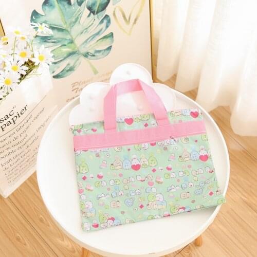 New cute cartoon Sumikko Gurashi Double-layer enlarged A4 hand-carrying document bag waterproof information bag cram handbag