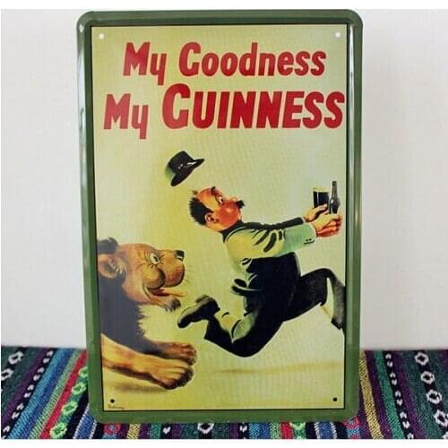 Tin Metal Sign Bar Hotel Home Wall Decor Sign 'My Goodness My Guinness'' 20x30CM