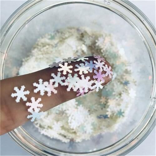 Ultrathin Sequin 5mm Snowflake Shape loose Sequins PET Paillettes for Nails Arts And Crafts manicure wedding confetti 8g