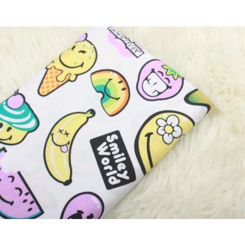 Half meter cartoon plain cotton fabric with fruit print, handmade DIY garment dress children cloth 100% cotton A574