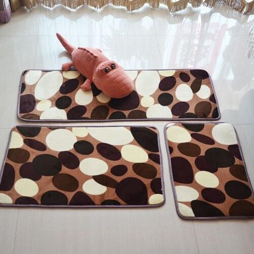 Rectangle Floor Mat 3pcs/set Living Room Bedroom Non-slip Carpet Soft Entrance Hall Doormat Rugs For Kitchen 9 Colors Bath Mats
