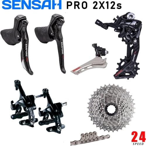 SENSAH EMPIRE PRO 2x12 Speed, 24s Groupset + Cassette 34T + Chain + Caliper Brake Calipe Calipers For Road Foldable Bicycle New