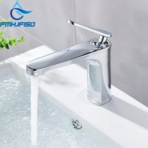 Basin Faucet Chrome Bathroom Deck Moutend Single Handle Single Hole Bathroom Mixer Taps 3 Colors for Choose