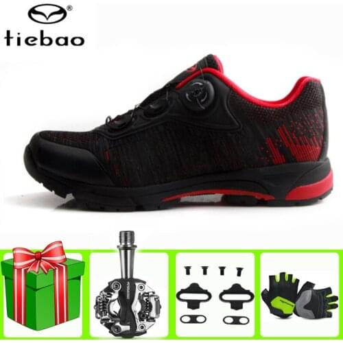 TIEBAO Sapatilha Ciclismo Mtb Breathable Leisure Cycling Shoes Self-locking Mountain Bike Athletic SPD Riding Men Sneakers Women