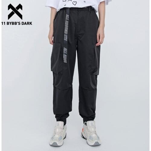 11 BYBBS DARK 2021SS Loose Jogger Men Hip Hop Cargo Pants Functional Trousers Streetwear Techwear Multi PocketS Belt Pants