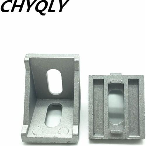 50pcs/lots 4040 corner fitting angle aluminum 40 x 40 L connector bracket fastener match use 4040 industrial aluminum profile