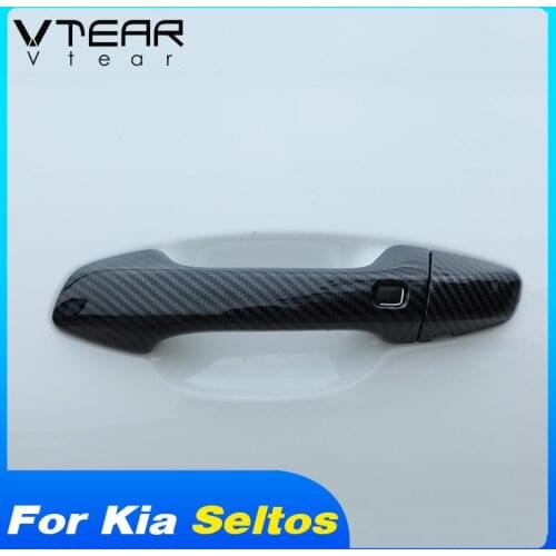 Vtear Car Door Handle Cover Exterior Chromium Styling Trim Decoration Car-styling Accessories Parts For Kia Seltos 2020 2021