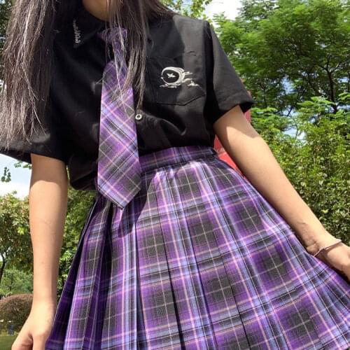 Women JK Uniform Pleated Plaid Skirt Sets Girl High Waist Mini Sexy Skirts Japanese School Harajuku Cosplay Anime Sailor Suits