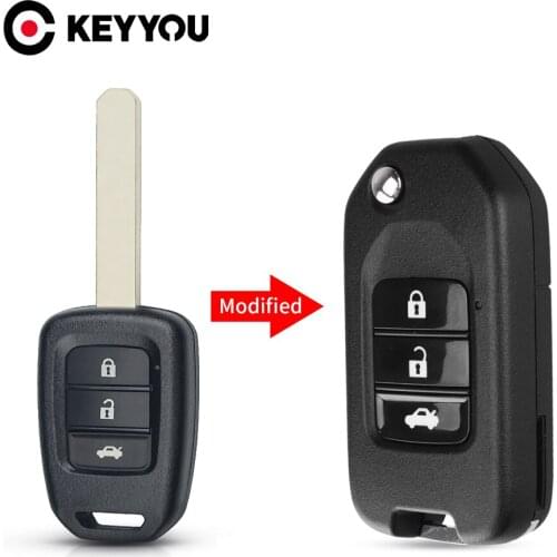 KEYYOU 2/3 Buttons Modified Replacement Remote Car Key Shell Case Cover Fob For Honda GREIZ Civic City XRV Veze(With Blade)