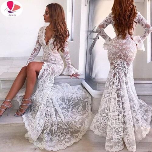 White Lace Embellished Sexy Mesh Women Celebrity Maxi Long Dress Mermaid Dresses Female Vestidos Festive Costume 2021 New Summer