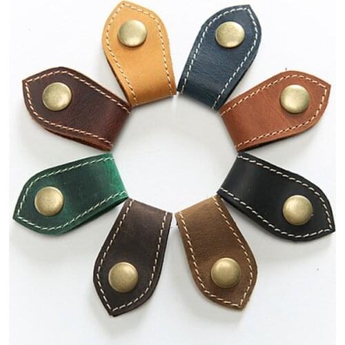 1PCS Portable USB Cable Cord Leather Winder Headphone Case Korean Headset Earphone Wire Desk Manager organizer