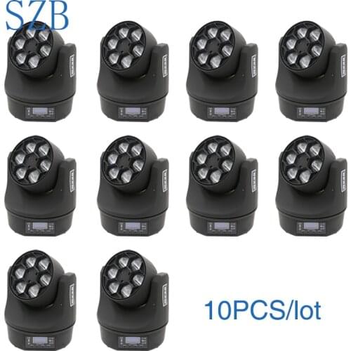 10 PCS 6x15W Mini Bee Eyes RGBW 4in1 Moving Head Beam Washer Light /SZB-MH0615A