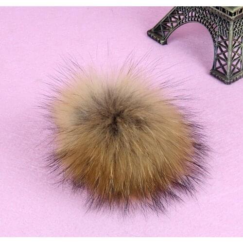 10pcs/lot Wholesale price 100% Real Raccoon Fur Ball DIY 8-14cm Genuine Fur Pompom For Women Winter Keychain Beanies Hat F006