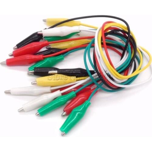 100pcs 5 colors 30cm length double-ended alligator clips jumper wire mini test clips DIY test cable test folder test hook clip