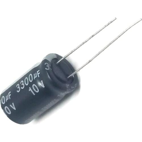 20pcs 10v3300UF volume 10x25mm Aluminum electrolytic capacitors 10V3300UF