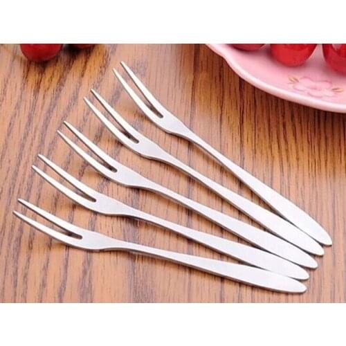 200pcs/lot Fast shipping Stainless Steel Flatware Fruit Fork Appetizer Snack Dessert Fork Kitchen For Party Fruit Pick Gadget