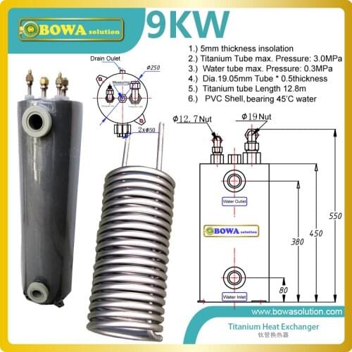 30000BTU/9KW or other Titanium heat exchanger capacity can be available according to customized requirements and system design