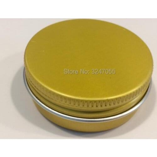 30ml/g D50*H20mm Gold Empty Cosmetic Cream Packing Jar, Aluminum Professional Cosmetic Tin Cases, Metal Tin Mask Refillable Pot