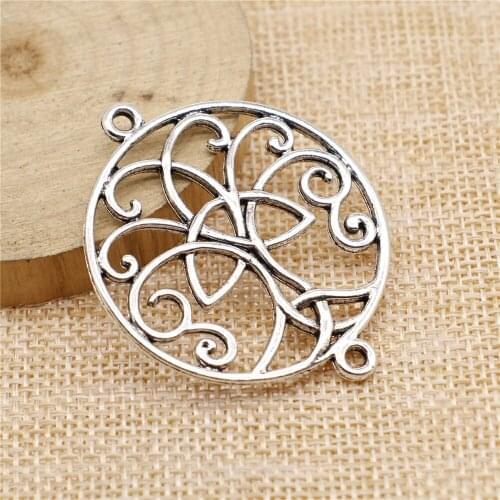 8pcs 40x49mm antique silver Celtic tree of life connector charms diy retro jewelry fit Earring keychain hair card pendant