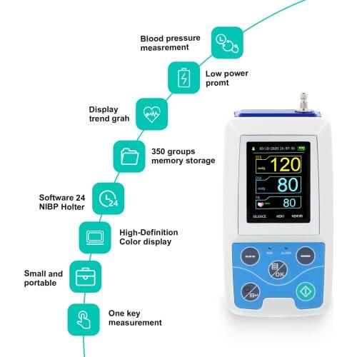 ABPM50 24 hours Ambulatory Blood Pressure Monitor Holter ABPM Holter BP Monitor with software contec