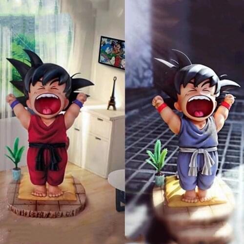 Bandai Dragon Ball Z Anime Figures Son Goku Cute Toys Kids Morning Yawn PVC Model Action Figural Goku Doll DBZ Gift Juguetes