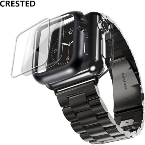 Stainless Steel case+Strap For Apple Watch band 44mm/40mm iwatch band 42mm/38mm Bracelet watchband for apple watch series 5 4 3