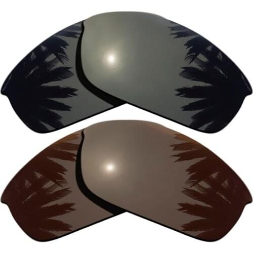 Black & Brown Polarized Replacement Lenses for Flak Jacket Frame 100% UVA & UVB