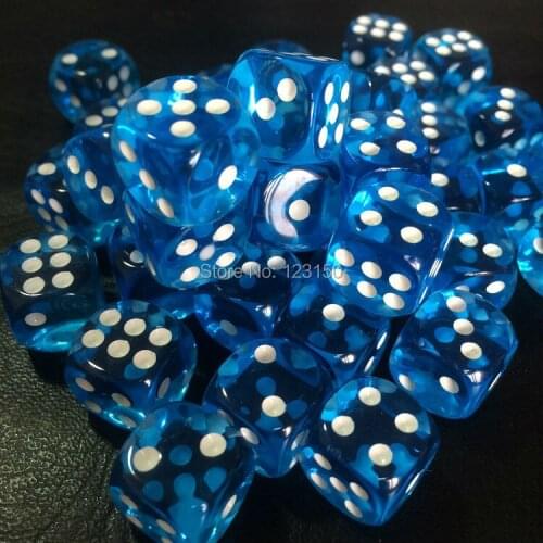 DC-666-14MM 100pcs Acrylic General 14mm Sky Blue Dices in high quality For Game