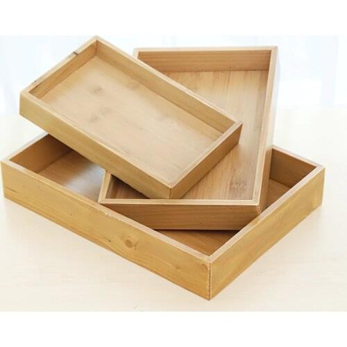 Wooden Tray Kung Fu Tea Set Cutlery Tray Storage Tray Fruit Plate Decorative Size Food Bamboo Rectangle