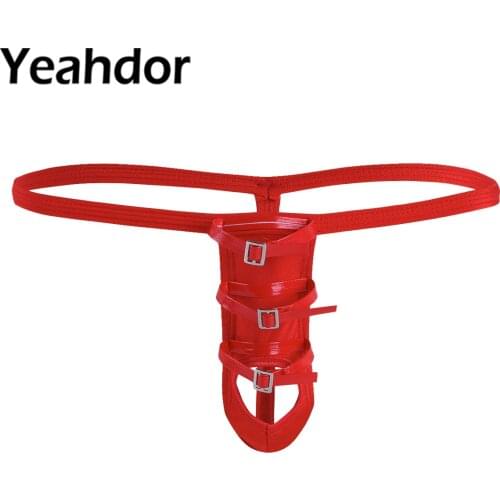 Men Sexy Erotic Underwear T-Back Thong Strappy Open Butt G-string Bikini Underpants with Penis Hole Male Low Rise Lingerie Brief