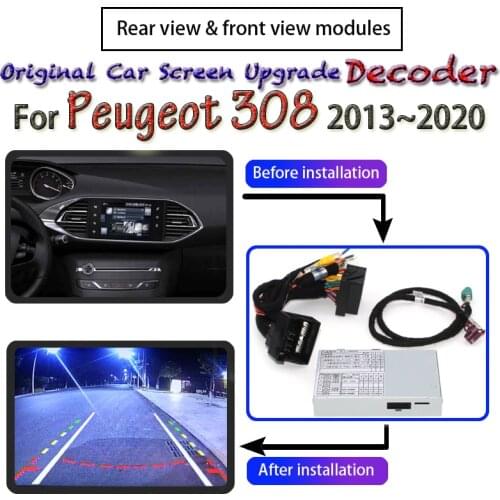 For Peugeot 308 408 508 4008 5008 2013~2020 Rear Camera Module Decoder Rear View Parking Original Car Screen Upgrade CAM Adapter