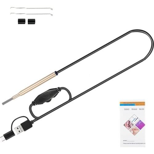 3 in 1 Ear Cleaning Endoscope 3.9MM Child Ear Otoscope Ear Scope Inspection Camera with 6 Adjustable LEDs For PC USB-C Android