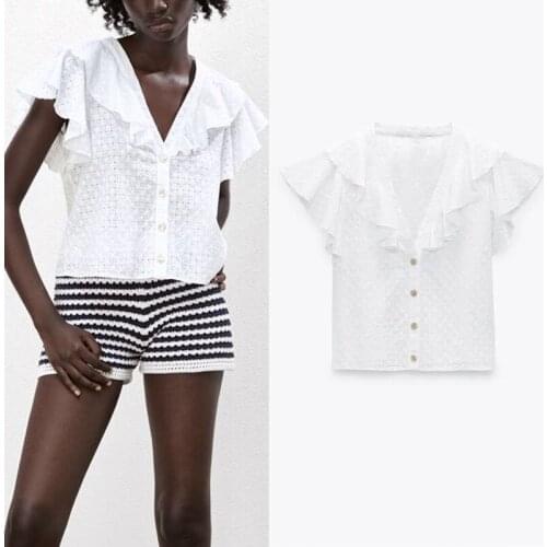 FXJC Women's Ruffle Shirts