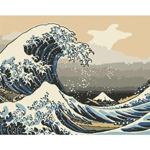 Painting By Number 40X50 50x65CM Ocean Big Wave Landscape Wall Art Gift DIY Pictures By Numbers Canvas Kits Home Decoration