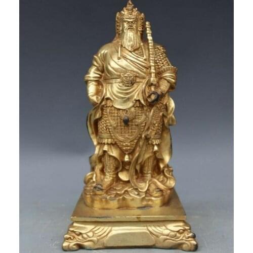 China Bronze Copper Warrior Qin Qiong Door Guardian Door God Buddha Statue
