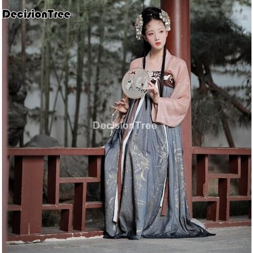 2021 chinese folk dance hanfu dress retro tang princess cosplay stage wear asian traditional chinese hanfu women fairy dress