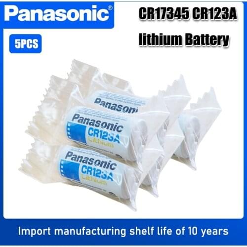 5PCS Panasonic CR123A CR123A CR123 123A CR 123 A123 CR17345 16340 3V Lithium Battery for Camera Flashlight dry primary cell