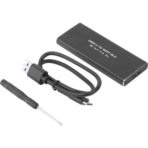 M.2 NGFF to USB3.0 HDD SSD Case USB3.0 to USB3.0 Micro-B Adapter 6GB/s HDD Enclosure Box External Hard Disk Drive Box SSD Case