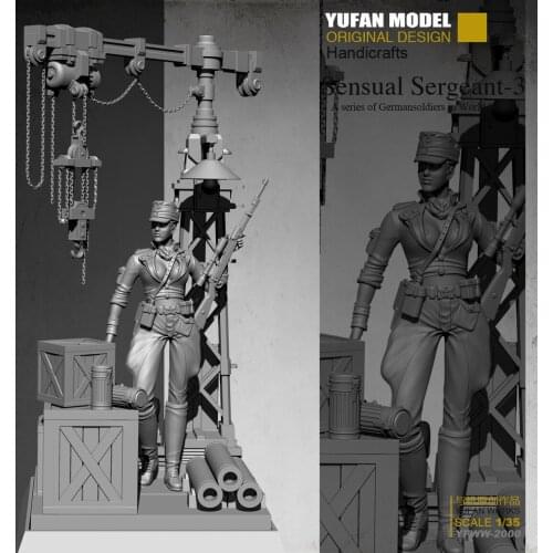 Yufan Model 1/35 Female Sniper + Platform Resin Soldier Colorless and self-assembled YFWW-2000