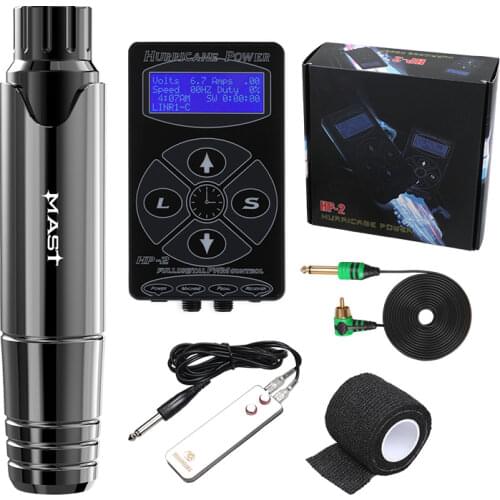 Mast P10 Tattoo Kit Permanent Makeup Eyebrow Lips Machine Tattoo Rotary Pen LCD Power Supply Needles Set for Tattoo Artist