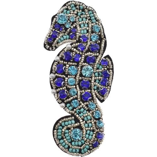 New Arriving Sea Horse Patch For Clothes DIY Crystal Patch For Handbags Sewing On Decorative Applique