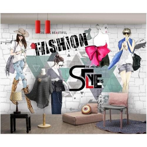 Custom photo mural 3d wallpaper Brick wall hand-painted beauty clothing store decor living room wallpaper for walls 3 d in rolls