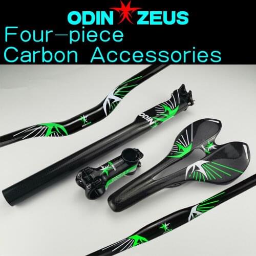 The latest ultra-light Carbon MTB/Road/Mountain Bicycle Accessories Carbon Bicycle Saddle/Stem/Handlebar/SeatPost 4 piece set