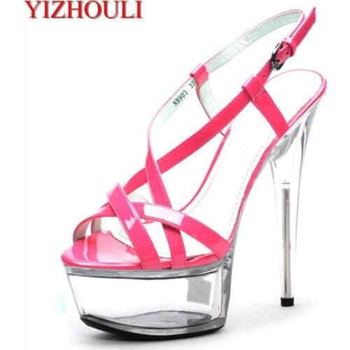 Ultra high heels, 15-17cm Roman style hollowed-out club sandals, stilettos and performance Dance Shoes