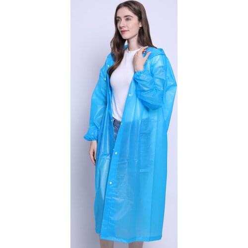 Thickened Waterproof Rain Poncho Coat Fashion PEVA Women Man Raincoat Adult Clear Transparent Camping Hoodie Rainwear Suit
